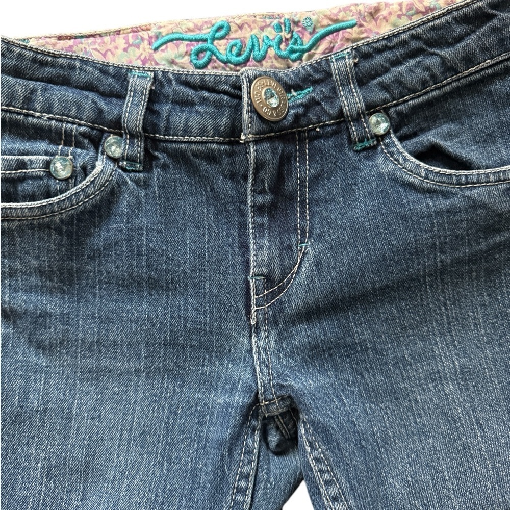 Levi's Little Girls,  sz 8 Jeans Adjustable Waist,Rhinestones, Embellished